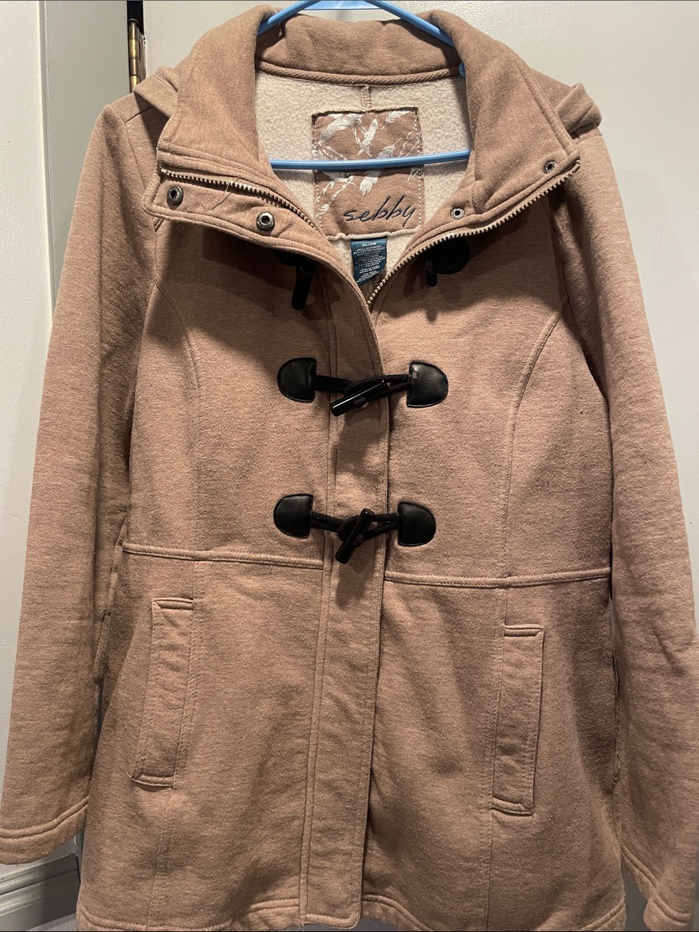 Sebby Women's Taupe Toggle Coat size xl
